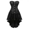 Bustiers Korsetts Gothic Steampunk Rock Plus Size Halloween Kleidung für Frauen Korsett Kleid Schwarz Braun