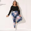 Pants Women's Plus Size Female Clothing Fashion Floral Print Tight Casual Bottoming Large Lady Trousers
