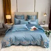 Bedding conjuntos de roupas de cama de cama nórdica Conjunto de lençóis de luxo egípcio bordado de algodão lençóis e fronhas de edredom dupla