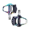 Bike Pedals BLOKE Road Bike Locking Clip Colorful Anti-Slip SPD SL Pedal Shoe Cleat Self Clipless For Wellgo Road Bike Racing Riding Par 0208