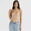 Женские футболки T 2023 Fashion Sexy Women Women Skinny Backless Crop Bustier Vintage Floral Lace Corset Cami Top Y2K Эстетический Fairycore Retro Retro