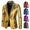 Mens Suits Blazers Blazer Shiny Sequin Shawl Collar suit Wedding Groom Singer Prom Glitter Suit Jacket DJ Club Stage 230209