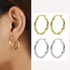 Hoop Ohrringe SIPENGJEL Trend Twist Metall Kreis Runde Für Frauen Korea Mode Einfache Kleine Hip Hop Schmuck 2023