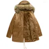 Femmes Trench manteaux 2023 veste d'hiver chaud en peluche fermeture éclair fourrure à capuche femmes femmes couleur unie à capuche Chaqueta Mujer