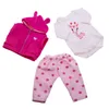 Dolls Fashion Clothes Fit For 17 18 Inch Or 60 cm Baby Pure Handmade Suits With Giraffe Pattern Reborn Accessories 230208