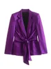 レディースツーピースパンツklkxmyt traf blazer set woman2 s suit autunt fashion satintied sets onfits 230209