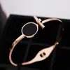 Bangle YUN RUO Woman Personality Black Round Bangles Rose Gold Color 316 L Stainless Steel Valentine's Girlfriend Gift Never Fade 2023