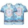 Moda Hawaii Floral Letter Print Beach Shirts Mens Designer Silk Bowling Shirt Casual Shirts Men Summer Short Sleeve Dress Shirt 688