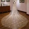 Velo da sposa Bling lungo scintillante scintillante bianco champagne oro cattedrale paillettes velo da sposa con pettine Velo De Novia