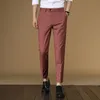 Herrenhose Sommeranzug Herren Rot Schwarz Khaki Flache formelle Bürokleidung Smart Business Offizielle Anzughose für Herrenbekleidung 230209