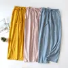 Indumenti da notte da donna Pantaloni lunghi da quattro stagioni Pantaloni da pigiama in cotone lavorato a maglia Simpatico dolce piccolo amore stampato per la casa da donna sottile