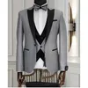 Men's Suits & Blazers Blazer Sets 3Piece Slim Fit Latest Design Wedding Shiny Suit For Men 2023 Custome One Button Tuxedo Male Elegant Dress