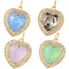 Charms Big Zircon Heart For Jewelry Making Supplies Boho Gold Color Charm Diy Earrings Necklace Bracelet Keychain Accessories