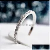 Solitaire Ring Wholesale 18K Gold Plated Wedding Rings For Women Simated Diamond Engagement Star Jewelry Drop Deliver Dhosr
