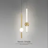 Lichten Creatieve zwarte gouden plafondlampen voor slaapkamer Living Room verlichting LED Moderne binnenhanger Hanging Light 0209