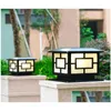 Lampadaires solaires LED Post Paysage Jardin Porte Pilier Éclairage Lampes extérieures pour Villa Deck Park Yark Drop Livraison Dhvqc