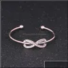 Bangle 8 kryształowa bransoletka kształt urok Infinity Love Siver Siver Splatane żeńskie bransoletki Banles Upuść biżuteria dostawa dhbgy