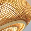 Потолочные фонари Новый китайский бамбуковый свет творческий тканый лампа