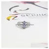 Solitaire Ring Cr Jewelry925 Sterling Sier Unique Bridal Wedding Band Engagement Promise Women Girls Zircon Jzr2Ss011 Dhh95