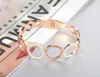 Bracciale rigido in acciaio inossidabile varie dimensioni cerchi strass polsino braccialetti bracciali amanti gioielli regalo di San Valentino AB18063Bangle Lars22