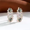 Boucles d'oreilles créoles Huggie cristal femme délicate fleur multicolore Zircon à la mode couleur or Rose mariage pour femmesHoop Farl22