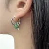Hoop Earrings Star Drop Dangle Statement Jewelry Imitation Jade Earring Women Unique Charm
