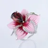 Anneaux de mariage Mode Rose Huile Goutte Rose Zircon Bague Fleur Alliage Dames Élégant Bijoux Fiançailles Accessoires De Fête