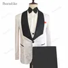 Мужские костюмы Blazers Thornike мужской свадебный выпускной костюм Green Slim Fit Tuxedo Men Formal Business Work Wear 3pcs Set Jacketsvantvest 230209