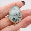 Charms Natural Semiprecious Stone Pendant Connector Flash Labradorite Diy Jewelry Making Necklace Bracelet Giftcharms Drop Del Dh5Mm