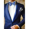 メンズスーツ最新のデザインセット新郎新婦Groom Tuxedos Printing Coat（ジャケットパンツ）男性スーツの結婚式パーティープロムマンウェア