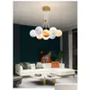 Lampes suspendues Nordic Planet Moon Lustre Designer Creative Salle à manger Chambre Lampe Bubble Ball Net Rouge Ins Living Drop Livraison Dhzr2