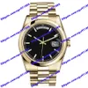 Högkvalitativ asiatisk 2813 Automatisk klocka 118208 Men's Watch 36mm Black Dial Women's Watch Gold rostfritt stål Rem Sapphire Glass 118235 118209 Fashion Wristwatch