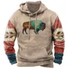 Felpe con cappuccio da uomo Felpe 2023 Felpa con cappuccio da uomo nuova Vintage Felpa con cappuccio oversize con stampa mucca Pullover Casual Streetwear Top Abbigliamento uomo Harajuku Hop L230209