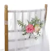 Kwiaty dekoracyjne sztuczne krzesło z tyłu symulacja Fałszębia kwiatu ślubne układ krajobrazowy