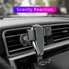 Decoraties Gravity Cars Telefoonhouder Automotive Vent Mount Mount Mount Universal Smartphone Stand Bracket Auto Air Outlet Clip Interior Accessoires 0209