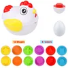 Intelligensleksaker 12 Matchande ägg Montessori Sensory Baby Toys Easter Chicken Colors Former Sorterar Learning Education Toy for Kids Gifts 230209