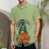 Мужские рубашки Mens Mens Fashion Casual Stat Patricks Day 3D Цифровые карманные лацка