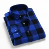 Men's Casual Shirts 2023 Autumn Winter Plaid Shirt For Men Pure Cotton Long Sleeve Checkered Large Size Male Tops Camisas MY523