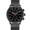 Wristwatches 2023 Chronograph Mens Watches Top Ultra-thin Dial Full Steel Men Watch Clock Fashion Simple Relogio Masculino