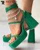 Sandálias de alça para o tornozelo feminino aberto de dedo do pé de verão de bloqueio de moda de moda nova banda estreita Design sapatos de mulher 2022 Trendy T2 2217