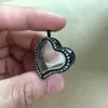 Pendant Necklaces Unique Design Stainless Steel Floating Locket Rhinestone Curved Heart Magnetic Charms Wholesale