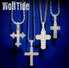 Iced Out Cubic Zircon Cross Pendants Personalized Necklaces for Men and Women Bling CZ Stone Party Gifts Hip Hop Punk Rock Bijoux Christain Jewelry