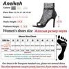 Aneikeh Summer Glitter New Gladiator Air Mesh Sandalias Sexy Sandals Mujer Mujer Tacón alto Peep Toe Stripper Party Party Tisos delgados Bombas T230208 55A65 S