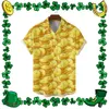 Men's Casual Shirts St Patrick's Day Patrick Irish Lucky Shamrocks Hawaii Shirt Short Sleeves Stylish Blouses Men Big Size Sudaderas