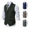 Hommes gilets marron costume simple boutonnage Designer marque sans manches formel manteau haut adulte robe smoking 230209