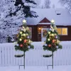 Décorations de noël 1/2 pièces solaire LED quatre couleurs arbre lampadaire décoration extérieure cour pelouse jardin paysage lumières