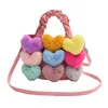 Evening Bags Cute Heart Women s Canvas Tote Crossbody 2023 Large Capacity Foldable Reusable Shopping Shopper Handbags Ladies 230208