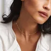Guldfärg rostfritt stål kedja halsband kvinnokedja choker för kvinnamodsmycken