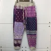 Pantaloni da uomo Streetwear KAPITAL MAN Pantaloni della tuta Pantaloni da jogging di alta qualità Pantaloni con stampa di fiori di anacardi in tessuto pesante con coulisse