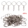 Keychains 40st /Set Polished Key Ring Skruv Eye Kort kedja Split Connector DIY Jewely Keychain KeyFob Tillbehör